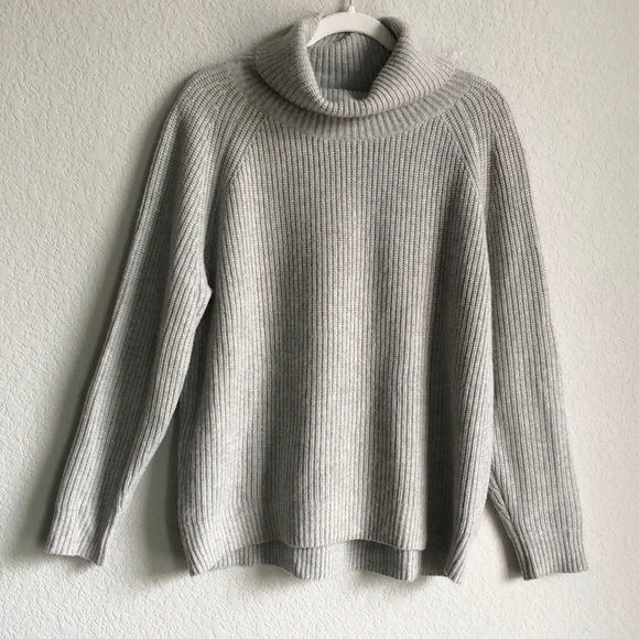 Nili Lotan Amaya Cashmere Turtleneck Sweater Heathered Grey Medium - Picture 1 of 16